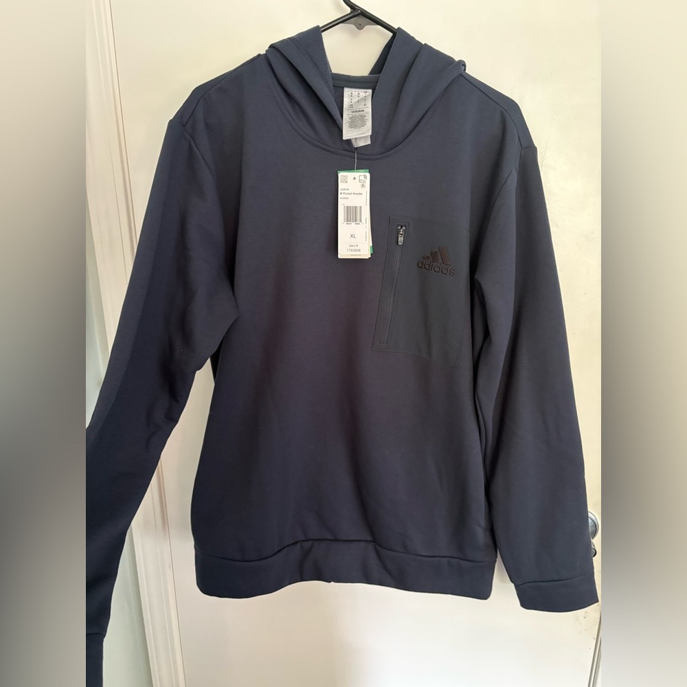 adidas Men's Zippered Left Chest Pocket Hoodie